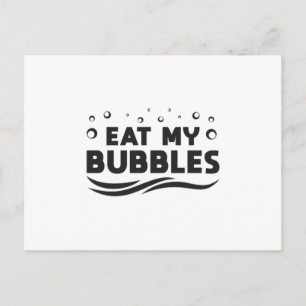 Eet mijn bubbels Zwemmer Zwemwater Zwembad Briefkaart