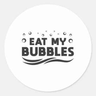 Eet mijn bubbels Zwemmer Zwemwater Zwembad Ronde Sticker