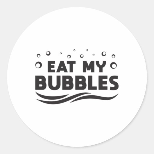 Eet mijn bubbels Zwemmer Zwemwater Zwembad Ronde Sticker (Voorkant)