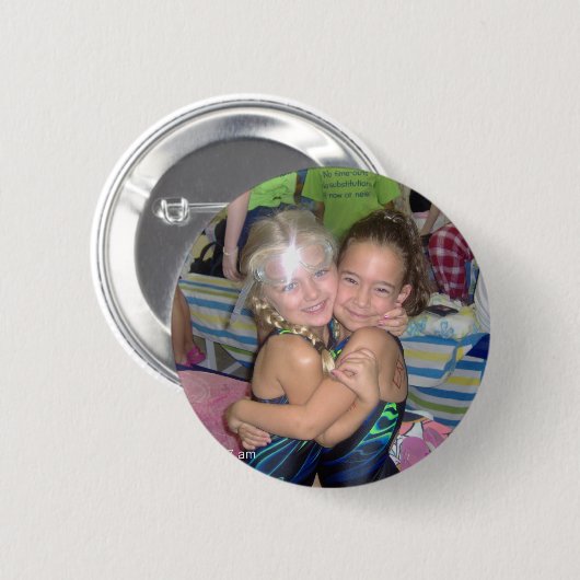 Eet mijn Bubbles Custom Swim Team Button (Voorkant /achterkant)