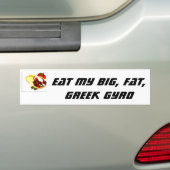 Eet mijn grote, vet, Griekse gyro Bumpersticker (Op auto)