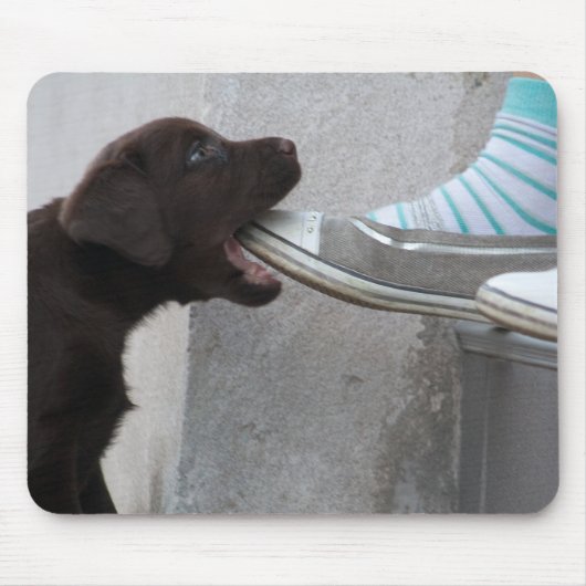 Eet mijn hoefijzer! Labrador Puppy Muismat (Voorkant)