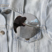 Eet mijn hoefijzer! Labrador Puppy Ronde Button 4,0 Cm (In situ)