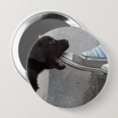Eet mijn hoefijzer! Labrador Puppy Ronde Button 4,0 Cm (Voorkant /achterkant)