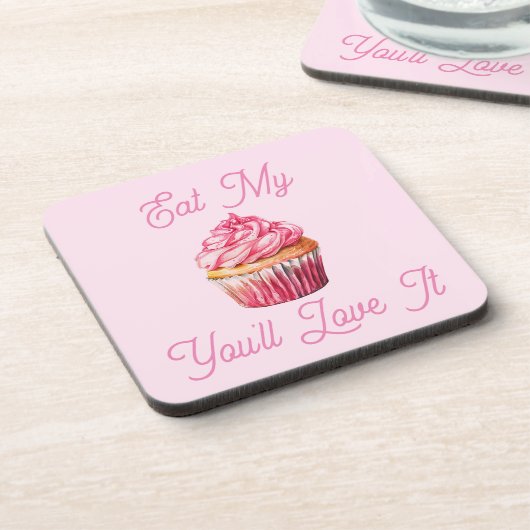 Eet mijn Muffin Beverage Coaster Bier Onderzetter (Linkerzijde)
