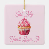 Eet mijn muffin keramisch Ornament (Achterkant)