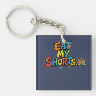 Eet Mijn Shorts, Retro Quote T-Shirt Sleutelhanger