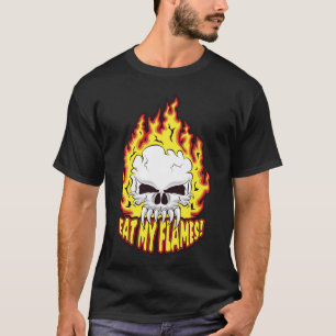 Eet mijn vlammen schedel t-shirt