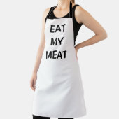 Eet mijn vlees, grappig, keuken, koken, sjabloon schort (Insitu)