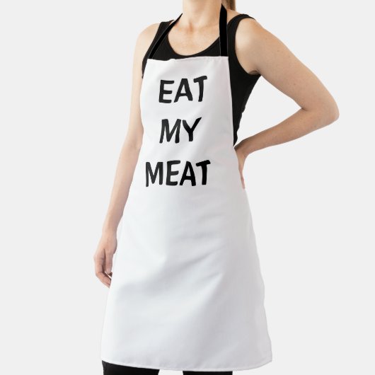 Eet mijn vlees, grappig, keuken, koken, sjabloon schort (Insitu)