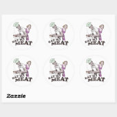 EET MIJN VLEES RONDE STICKER (Vel)