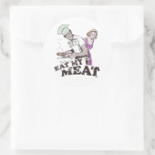EET MIJN VLEES RONDE STICKER (Tas)
