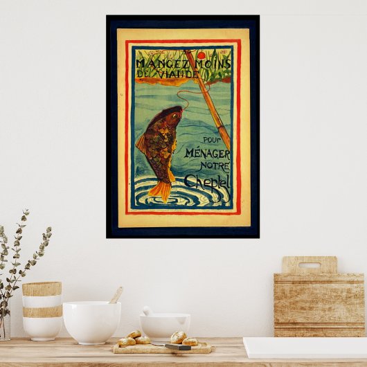 Eet minder vlees om ons vee-Poster te redden Poster (Keuken)