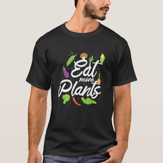 Eet more Planten Broccoli Chili Beans Eggplant Go T-shirt (Voorkant)