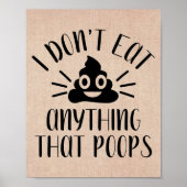 Eet niets dat poeps, Vegan Poster (Voorkant)