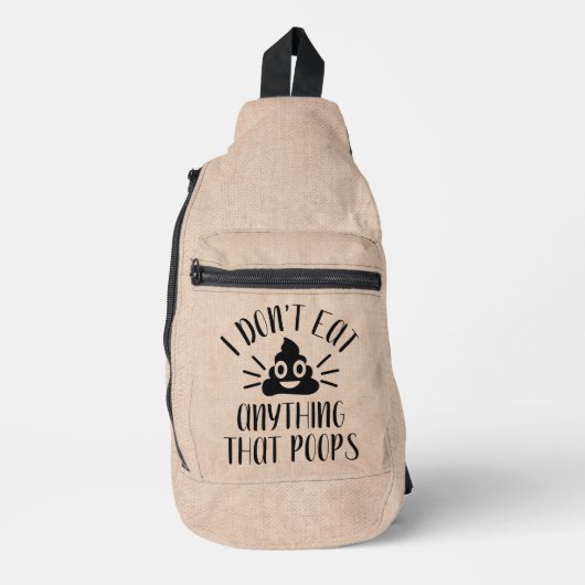 Eet niets dat poeps, Vegan Sling Bag (Voorkant)