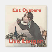 eet oesters, leef langer magneet (Voorkant)