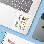 Eet om te leven Gezonde Eet Herinnering - Eten Sticker (Laptop met iPhone)