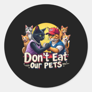 Eet onze huisdieren niet Trump 2024 Debat Het eten Ronde Sticker