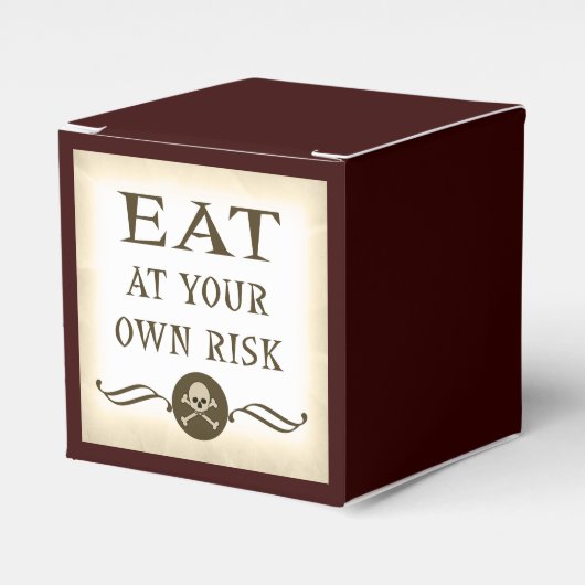 Eet op eigen risico Halloween Party Props Bedankdoosjes (Voorkant Zijde)