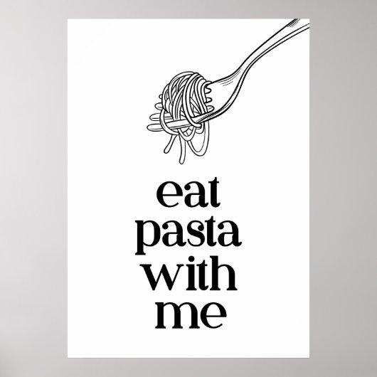 Eet pasta met mij poster (Voorkant)