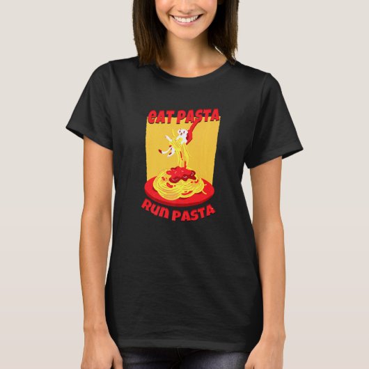 Eet Pasta Run Pasta Koolhydraat Rich Pasta T-shirt (Voorkant)