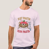 Eet Pasta Run Snellere Spaghetti Marathon Runner T-shirt (Voorkant)