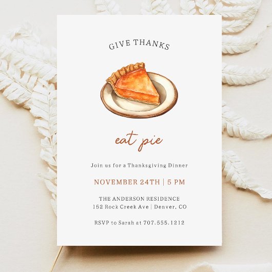 Eet Pie Thanksgiving Diner Kaart