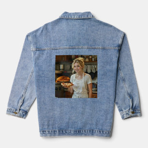 Eet Pizza Foto Personaliseer Aanpassen Denim Jacket
