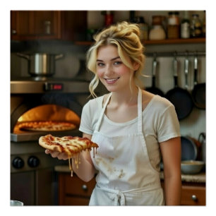 Eet Pizza Foto Personaliseer Aanpassen Perfect Poster
