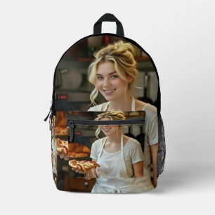 Eet Pizza Foto Personaliseren Aanpassen Bedrukte Rugzak
