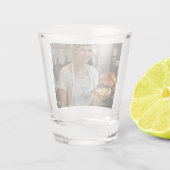 Eet Pizza Foto Personaliseren Aanpassen Shot Glas (Achterkant)
