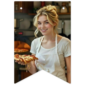 Eet Pizza Foto Personaliseren Aanpassen Vlaggetjes