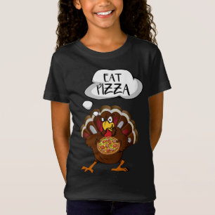 Eet Pizza Grappige Thanksgiving Vegan Kinder Volwa T-shirt