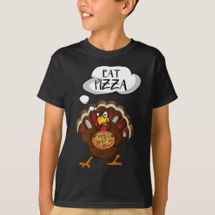 Eet Pizza Grappige Thanksgiving Vegan Kinder Volwa T-shirt