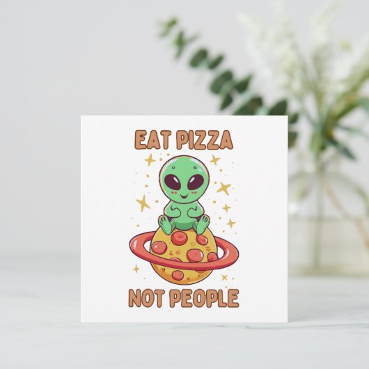 Eet pizza niet mensen (Staand voorkant)