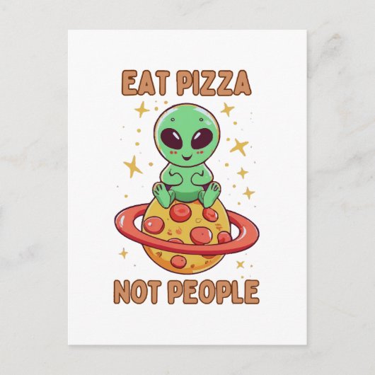 Eet pizza niet mensen briefkaart (Voorkant)