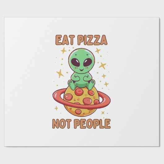 Eet pizza niet mensen cadeaupapier (Vlak)