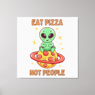 Eet pizza niet mensen canvas afdruk