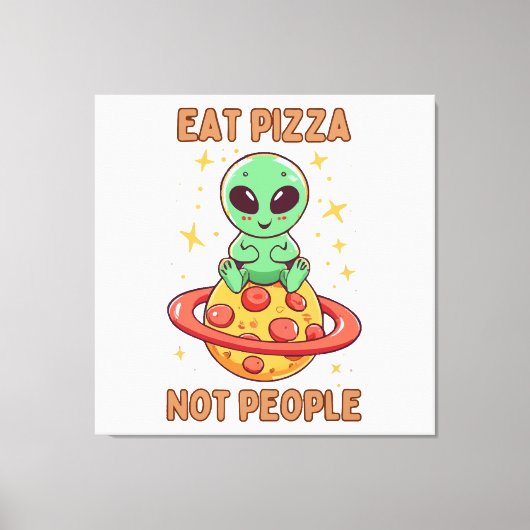 Eet pizza niet mensen canvas afdruk (Voorkant)