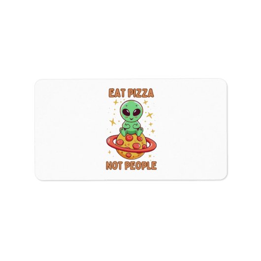 Eet pizza niet mensen etiket (Voorkant)