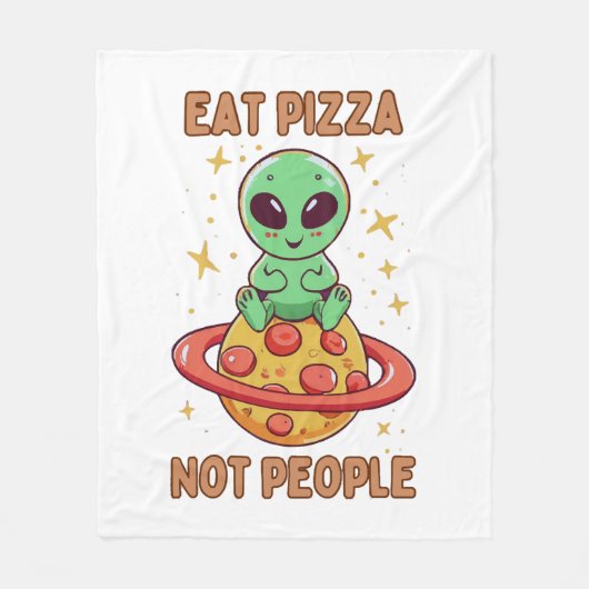 Eet pizza niet mensen fleece deken (Voorkant)