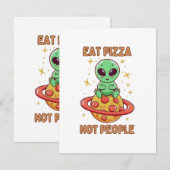 Eet pizza niet mensen informatiekaartje (Voorkant / Achterkant)