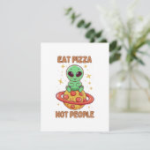 Eet pizza niet mensen informatiekaartje (Staand voorkant)