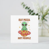 Eet pizza niet mensen kaart (Staand voorkant)