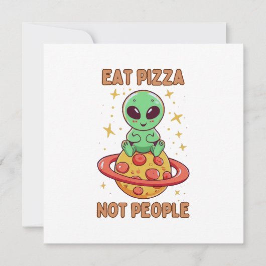 Eet pizza niet mensen kaart (Achterkant)