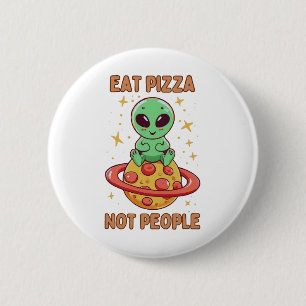 Eet pizza niet mensen ronde button 5,7 cm