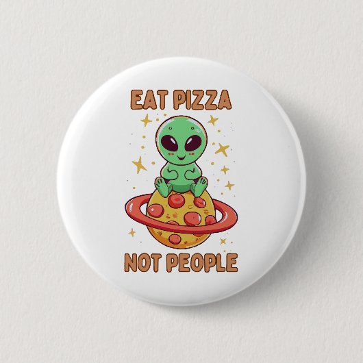 Eet pizza niet mensen ronde button 5,7 cm (Voorkant)