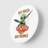 Eet pizza niet mensen ronde klok (Hoek)