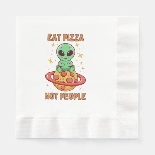 Eet pizza niet mensen servet (Voorkant)